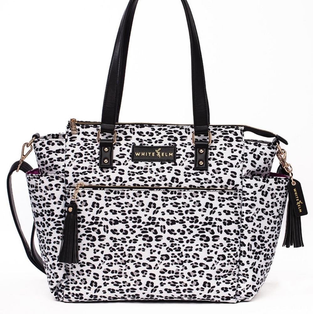 White Elm  Leopard Gemini Tote